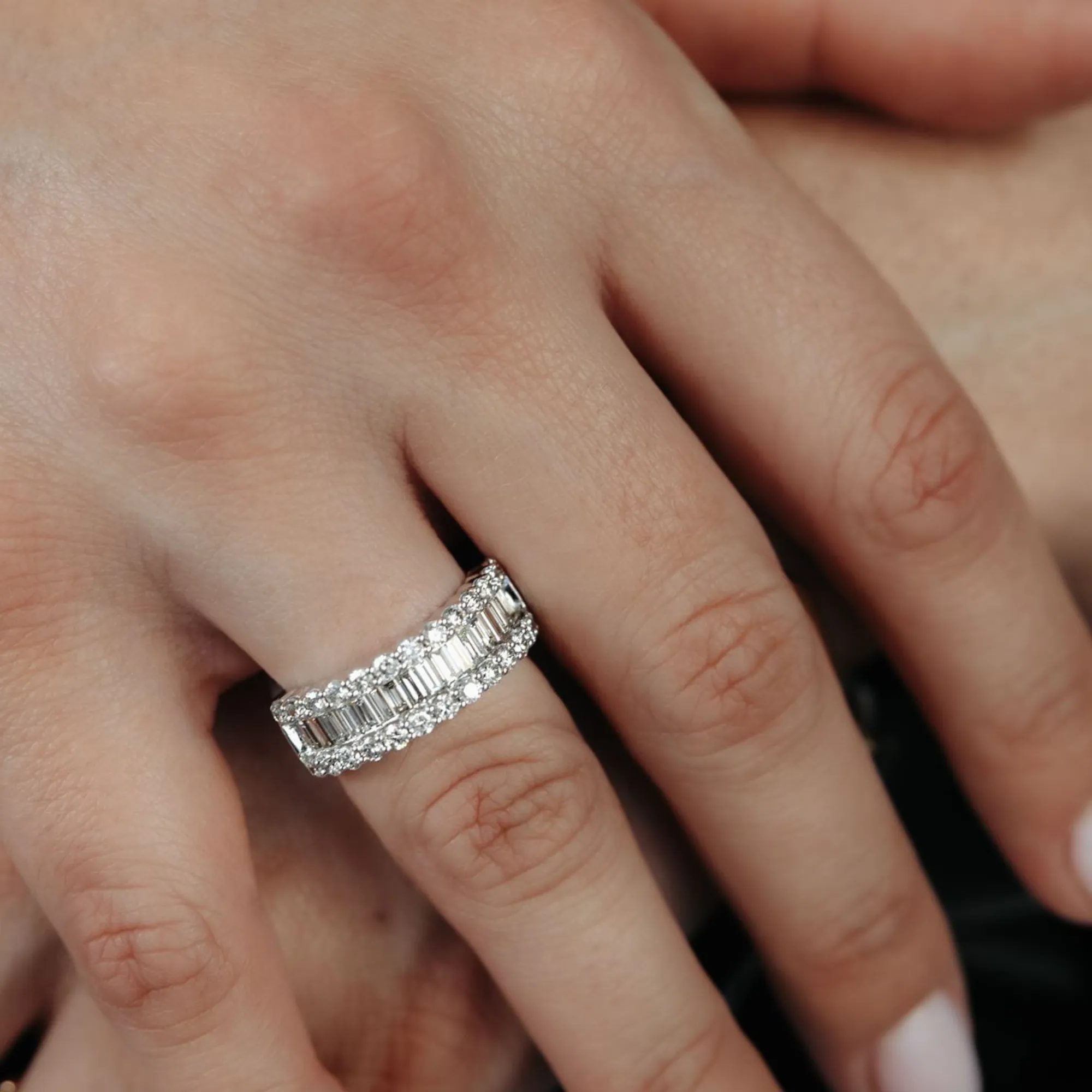 1/2 Way Round & Baguette Diamond Ring