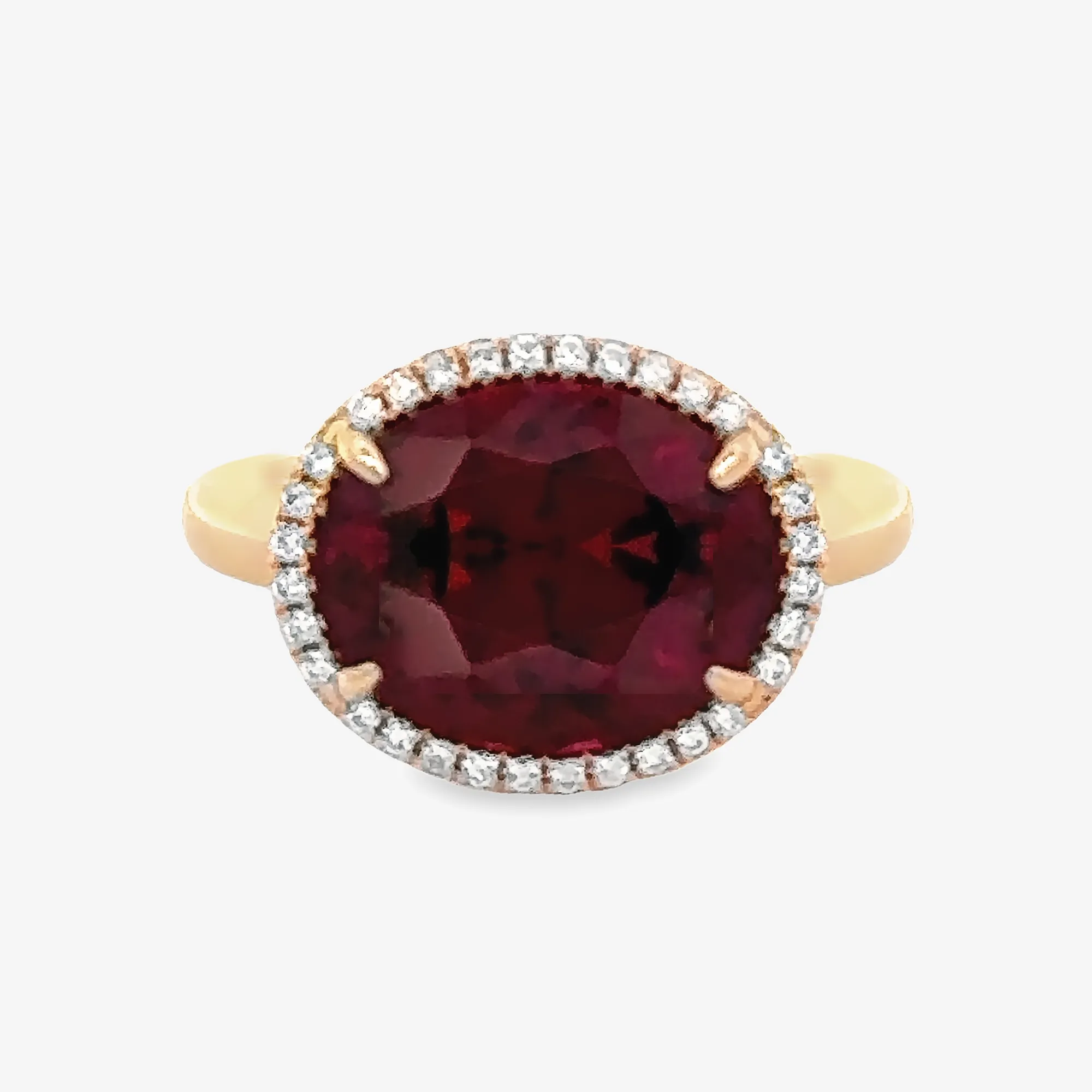 7.05ct Garnet & Diamond Ring