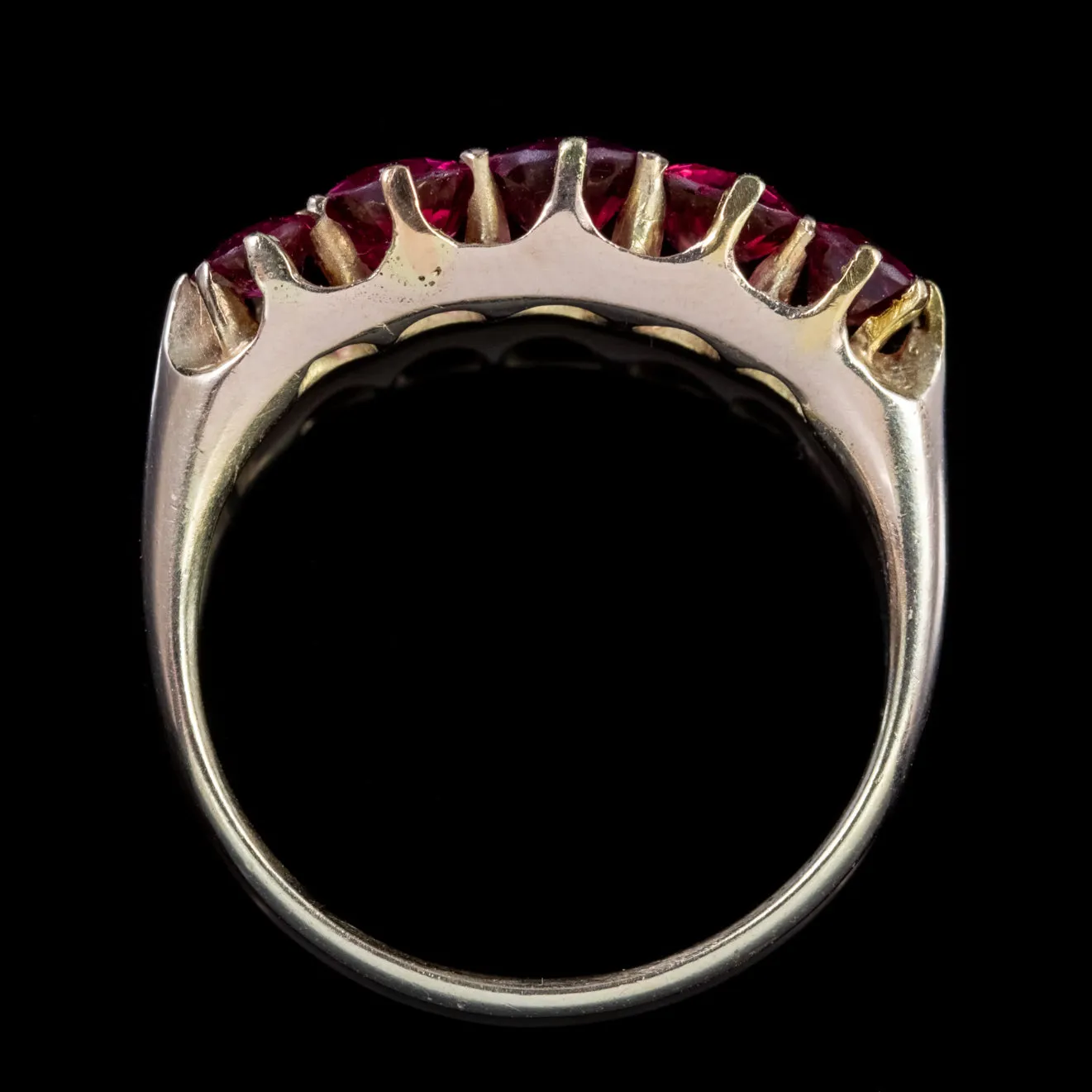 Antique Victorian Ruby Ring 2.90Ct Natural Rubies 18Ct Gold Circa 1900 Cert