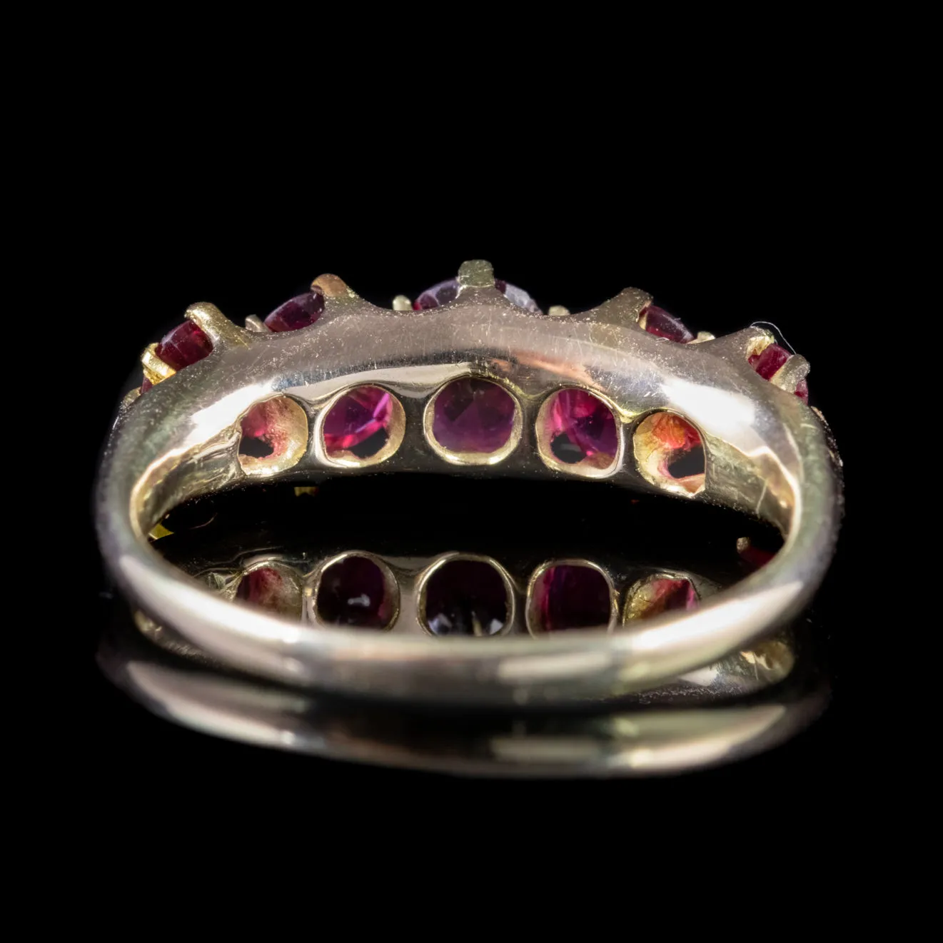 Antique Victorian Ruby Ring 2.90Ct Natural Rubies 18Ct Gold Circa 1900 Cert