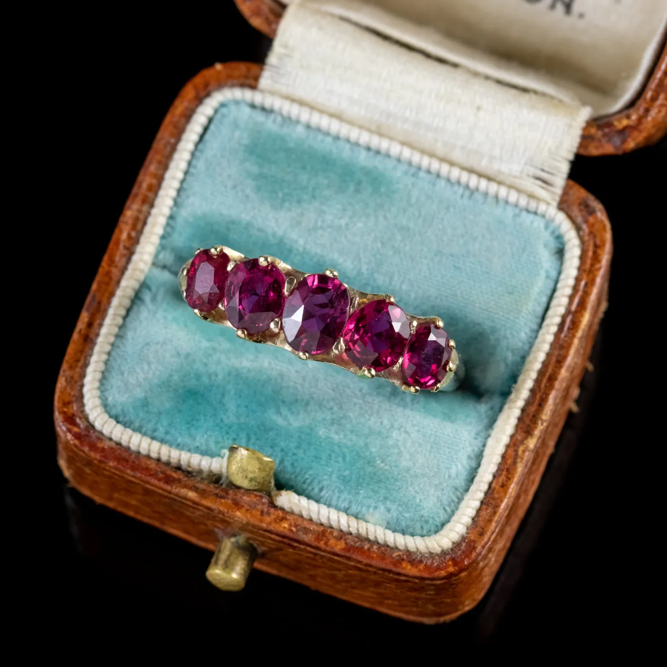 Antique Victorian Ruby Ring 2.90Ct Natural Rubies 18Ct Gold Circa 1900 Cert