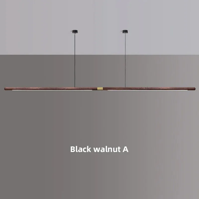 Claudo - Linear Nordic Black Walnut LED Solid Wood Pendant Lights