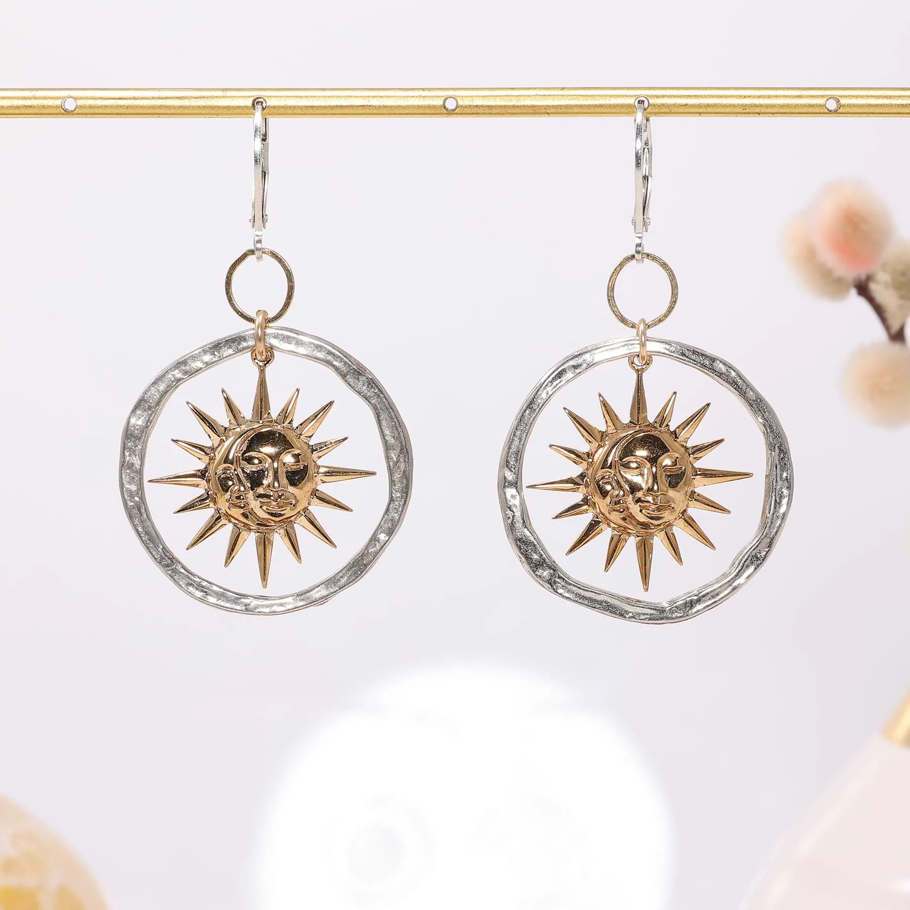 Eclipse - Sterling Silver Celestial Hoop Earrings