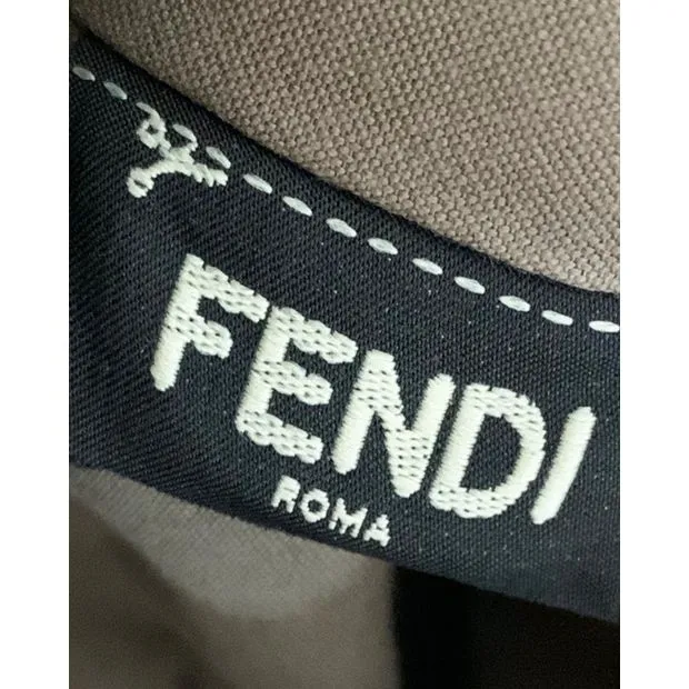 FENDI Brown Petit 2 Jours Handbag With Pink Charm