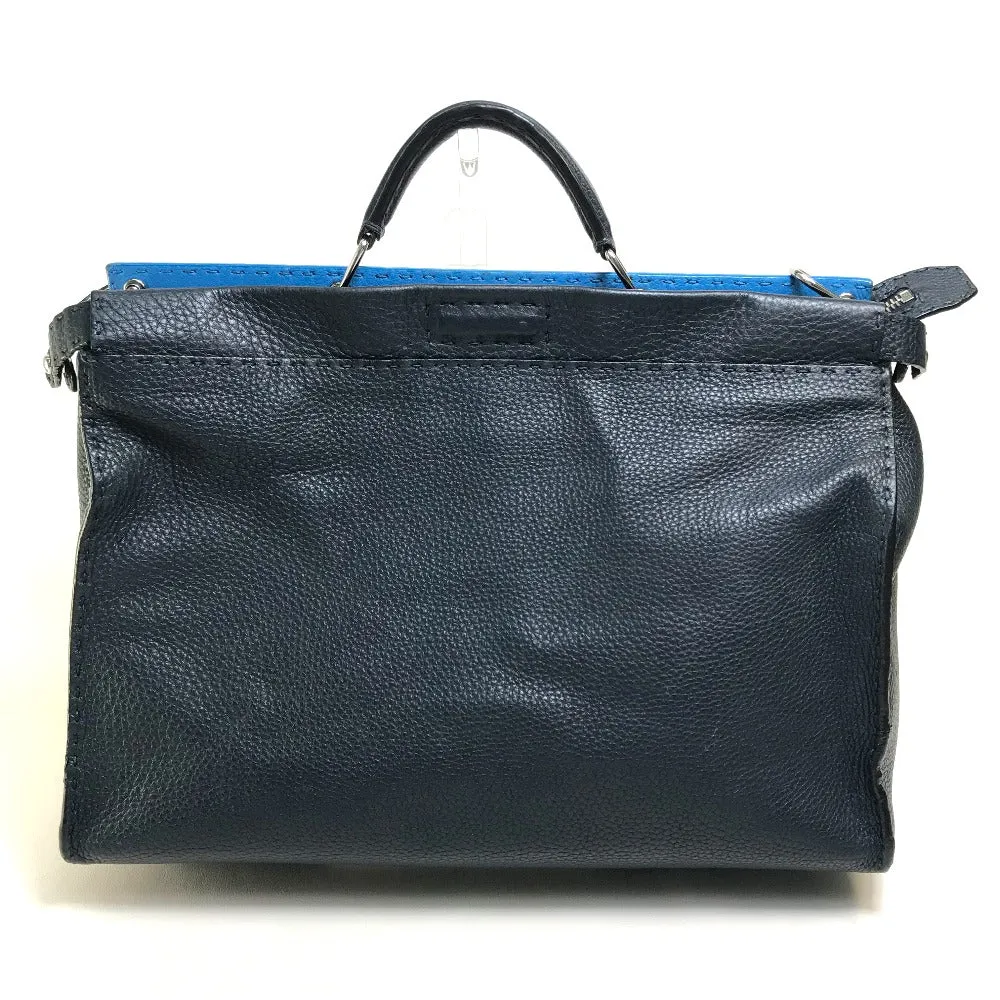 FENDI Business bag 7VA388 leather Navy x blue Celeria Peekaboo mens Used