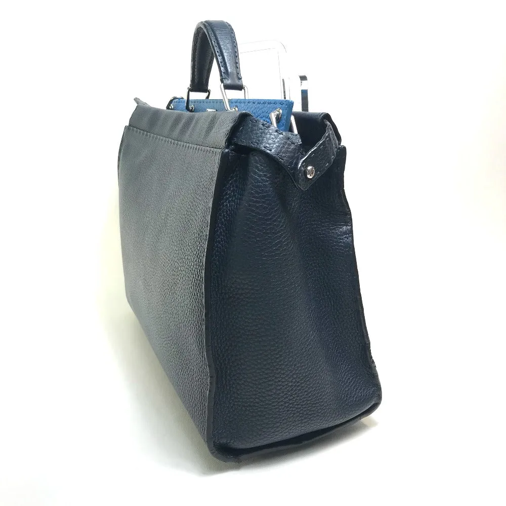 FENDI Business bag 7VA388 leather Navy x blue Celeria Peekaboo mens Used