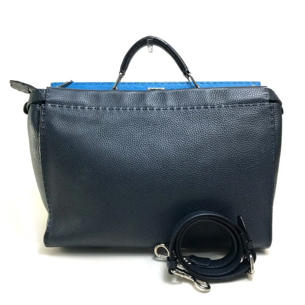 FENDI Business bag 7VA388 leather Navy x blue Celeria Peekaboo mens Used