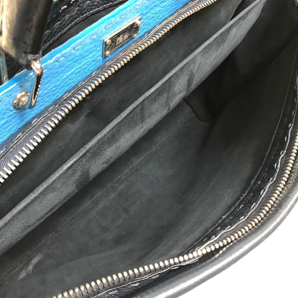 FENDI Business bag 7VA388 leather Navy x blue Celeria Peekaboo mens Used