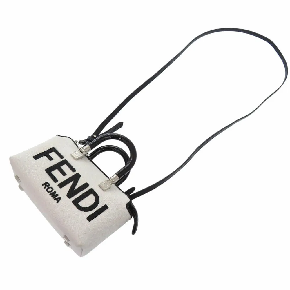 FENDI Handbag 8BS067 ANVG Canvas, Leather white By the way small