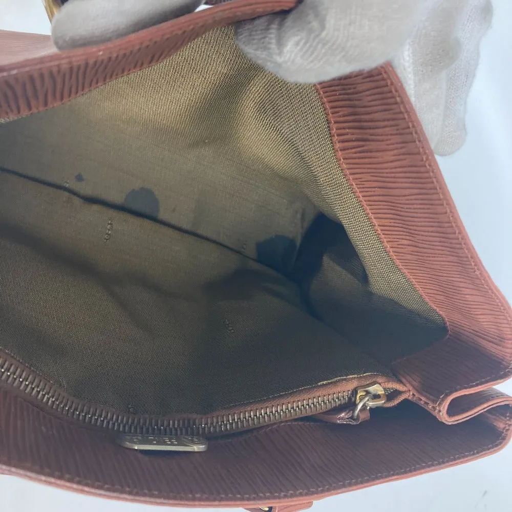 FENDI Handbag leather Brown vintage FF logo