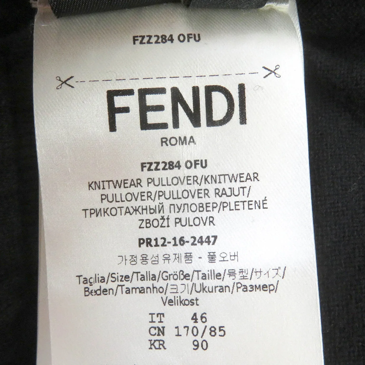 FENDI knit FZZ284 cotton black 46