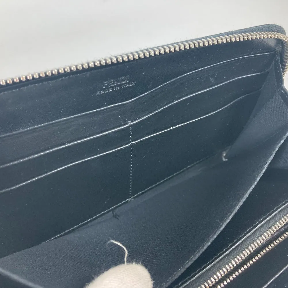 FENDI Long Wallet Purse 8M0299 leather black Long wallet Studs
