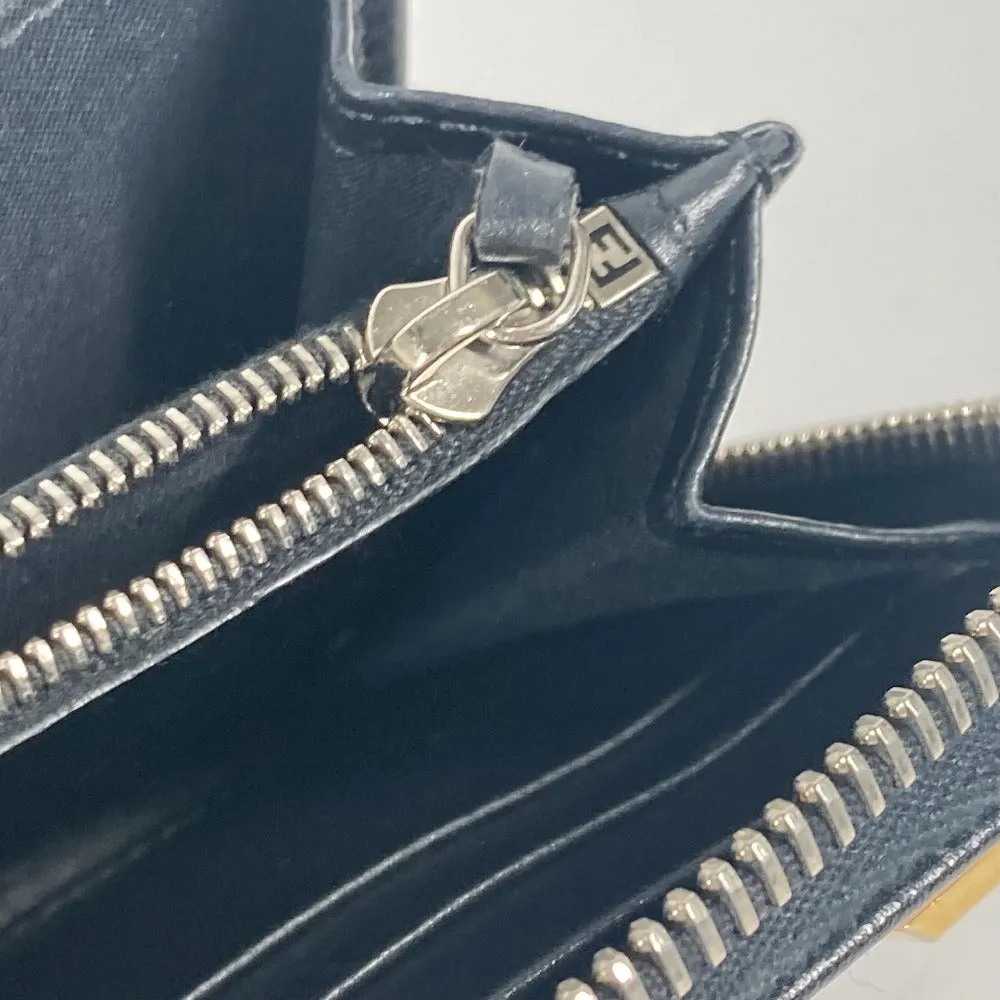 FENDI Long Wallet Purse 8M0299 leather black Long wallet Studs