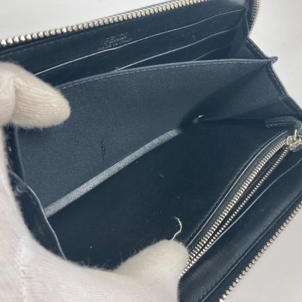 FENDI Long Wallet Purse 8M0299 leather black Long wallet Studs