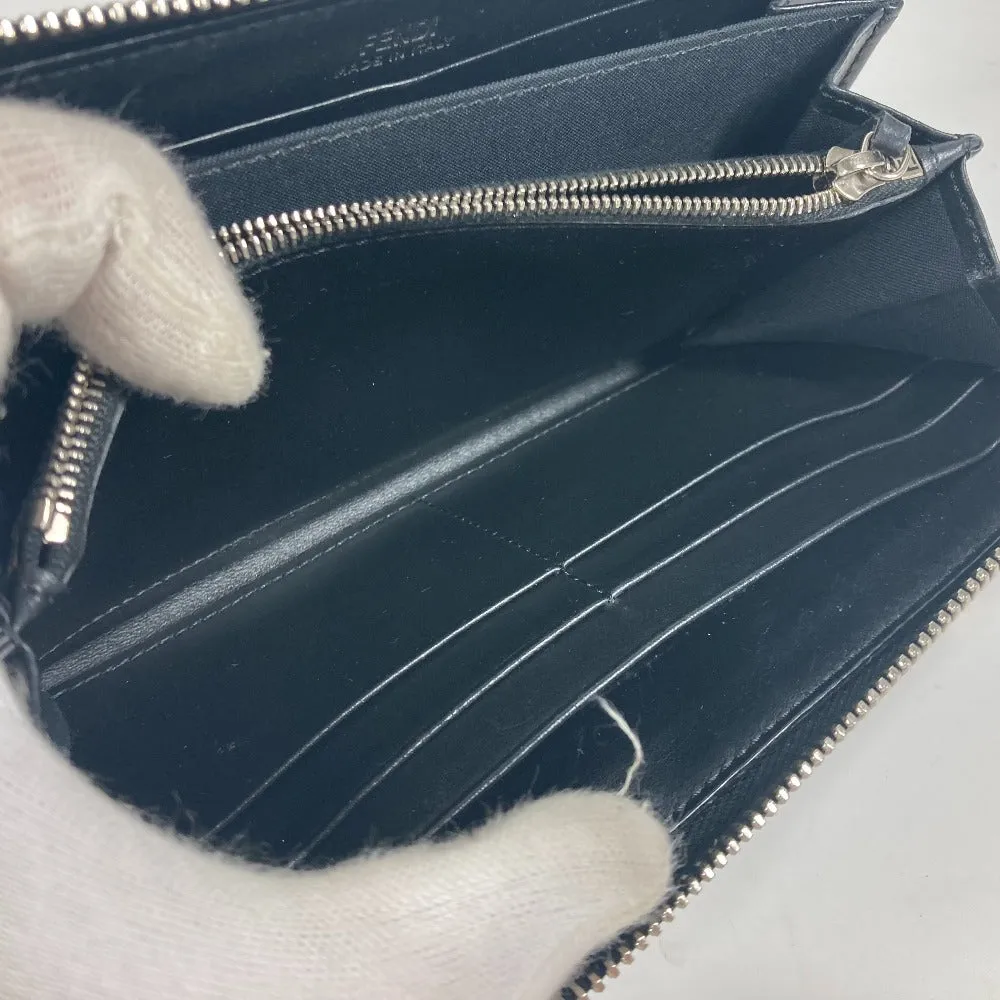 FENDI Long Wallet Purse 8M0299 leather black Long wallet Studs