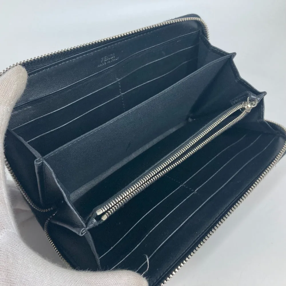 FENDI Long Wallet Purse 8M0299 leather black Long wallet Studs
