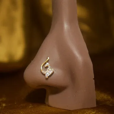 Y2K Cubic Zirconia Nose Stud Ring Piercing Jewelry
